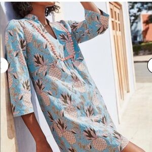 Boden Evangeline Tunic Pineapple Print Dress - Size 6R